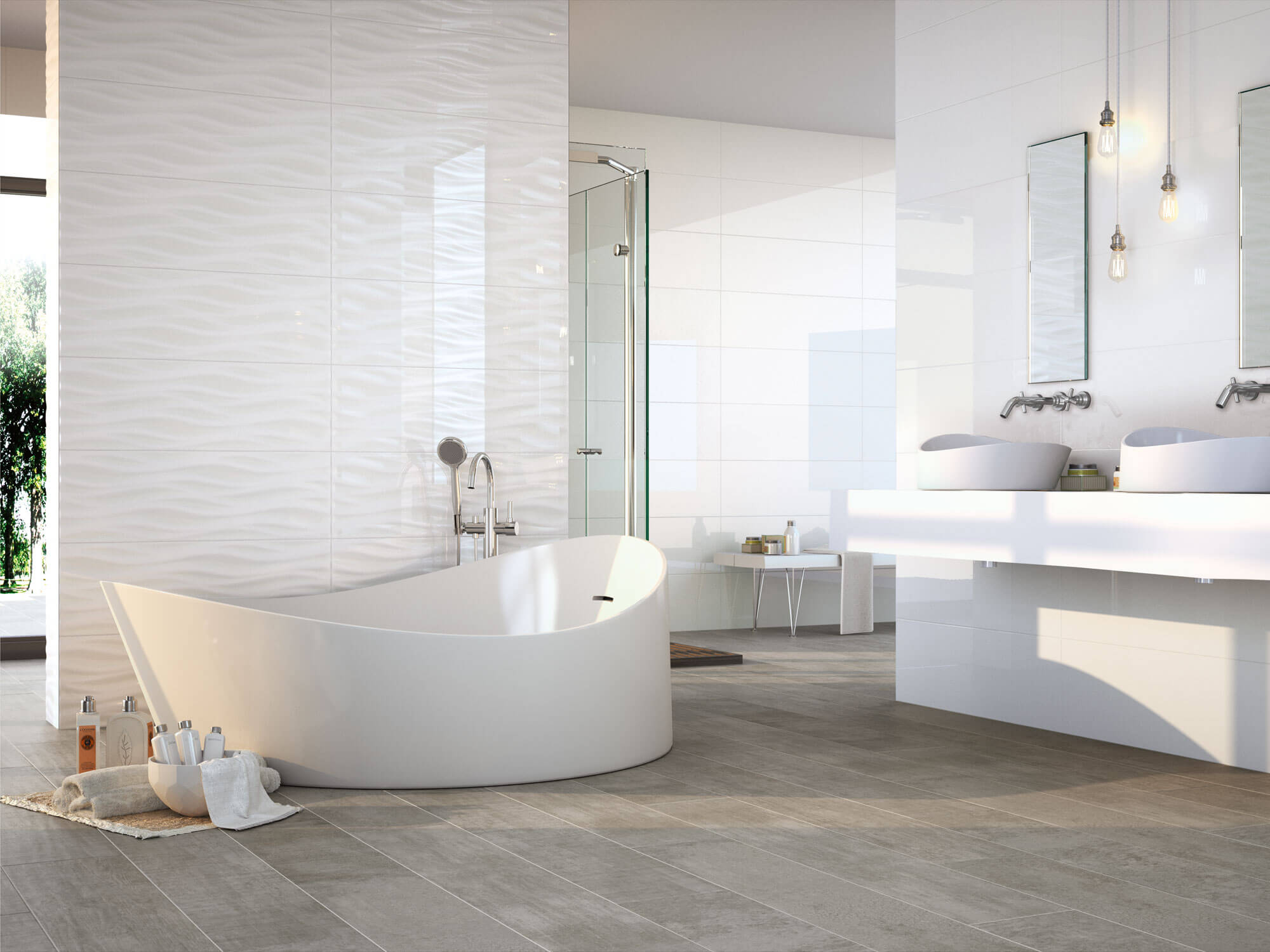 Serie Porcelanite BOREAL blanco mate
