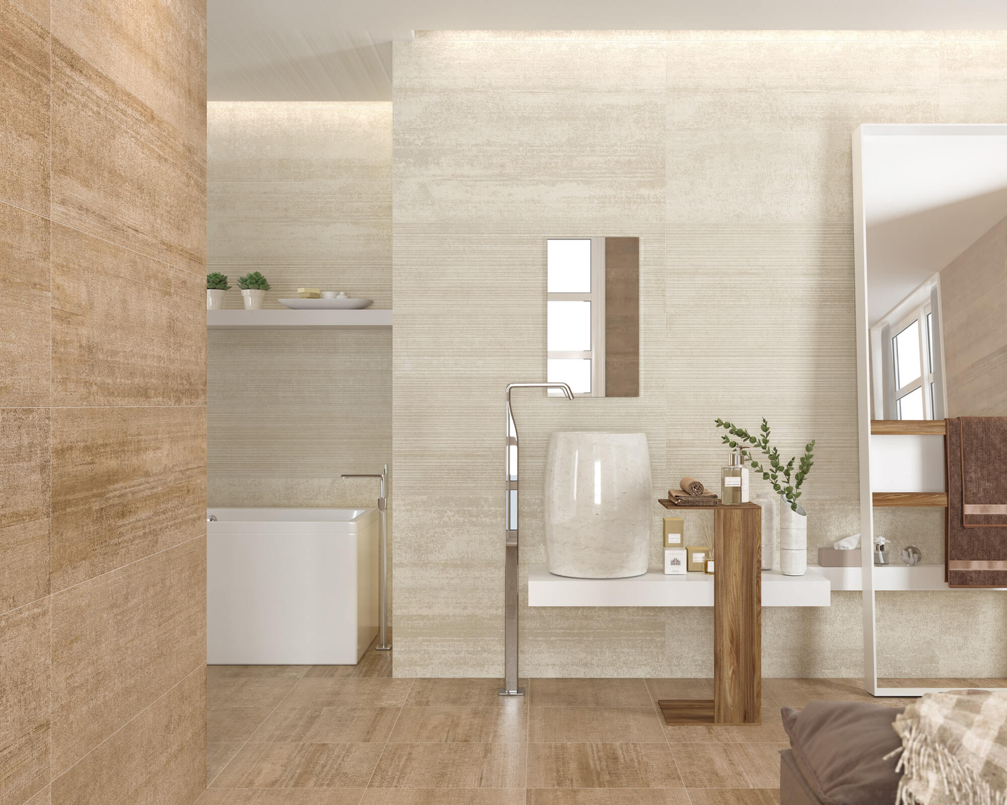 Serie Porcelanite HOUSTON relieves geométricos